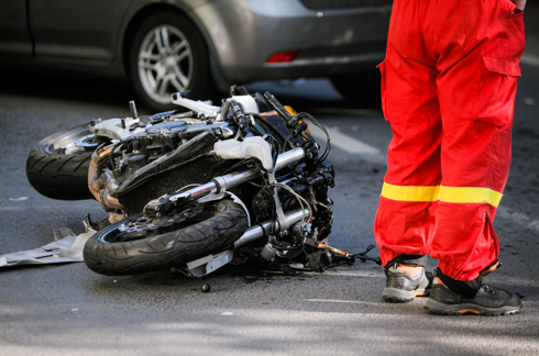 motorcycle damaged in accident